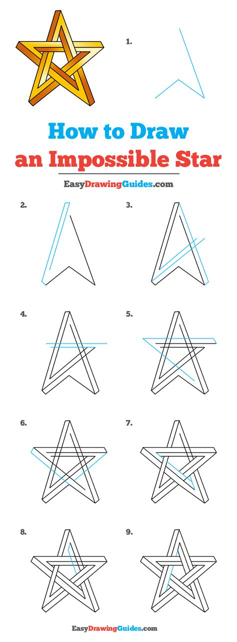 How To Draw An Impossible Star Step By Step 3d Star Impossible Images