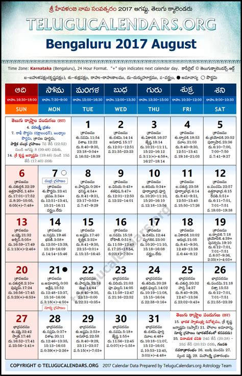 It will take you to the printing page, where you can take the printout by clicking on the browser print button. Karnataka | Bengaluru Telugu Calendars 2017 August