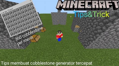 Cara Membuat Cobblestone Generator Termudah Dan Tercepat Minecraft Pe