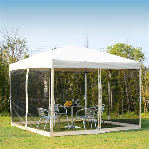 Outsunny Garden Outdoor Metal Gazebo Water Resistant Pop Up Party Tent