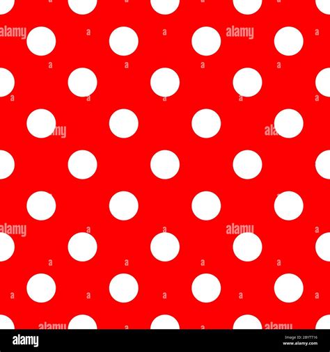 Seamless Polka Dot Pattern White Dots On Red Background Vector