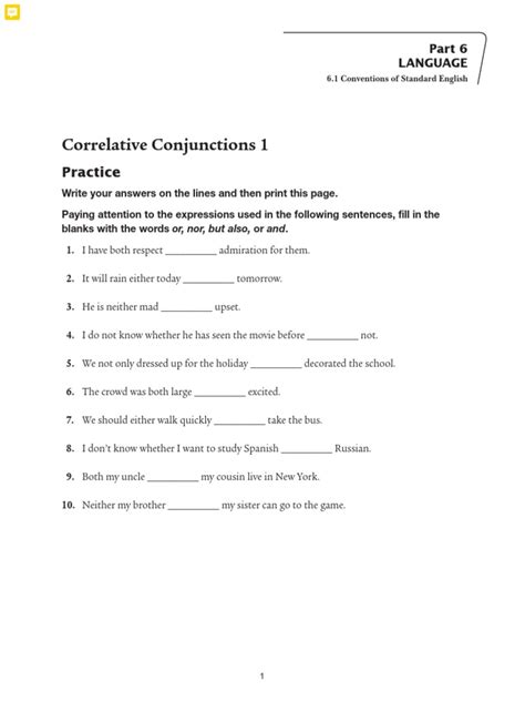 Correlative Conjunctions Practicepdf