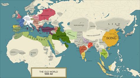 Map Of The Old World In The Year 1000 Word Map Map Ancient Maps
