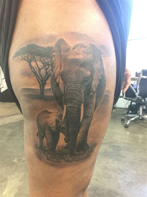 See more ideas about tattoos, elephant tattoos, butterfly tattoo. Elephant & baby thigh tattoo | Elephant tattoos, Quarter ...