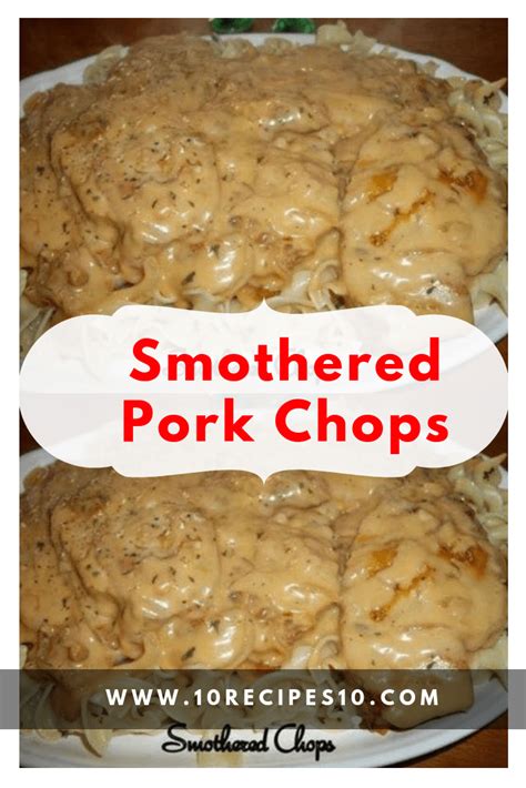 This crock pot pork chop stuffing recipe can be thrown together in less than 5. Smothered Pork Chops - 10Recipes10 | Pork chop recipes crockpot, Smothered pork chops, Boneless ...