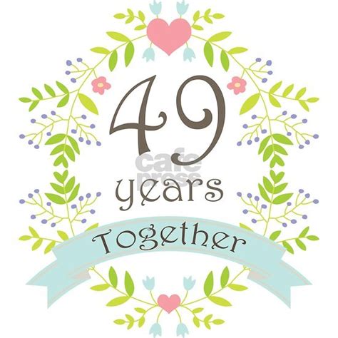 49th Anniversary Flowers And Hearts Tile Coaster By Homewiseshopper Cafepress