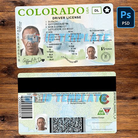 Colorado Driving License Psd Template Driving License Template