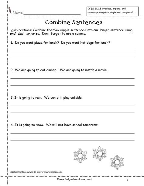 Free Printable Worksheets On Combining Simple Sentences Into Complex Sentences
