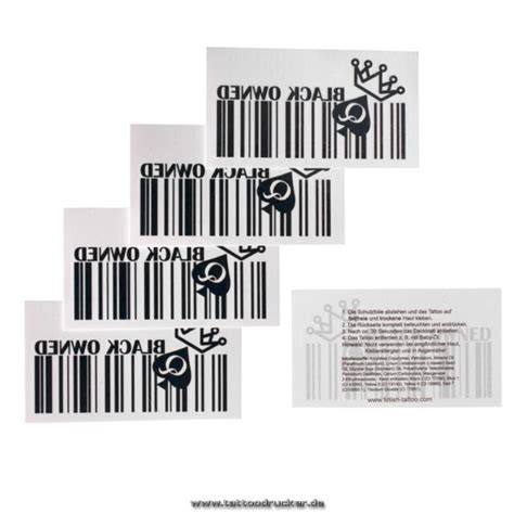 5 X Black Owned Barcode Temporary Tattoos Fetish Bbc Hotwife Queen Of