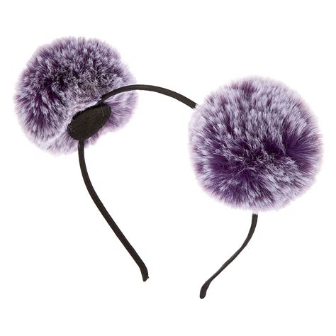 Ombre Pom Pom Ears Headband Purple Claires Us