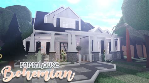 Bohemian Farmhouse House Build Roblox Bloxburg Youtube