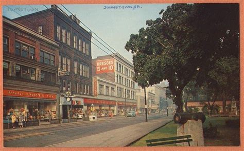 Vintage Scenic Postcard Pennsylvania Johnstown Main Street Kresges