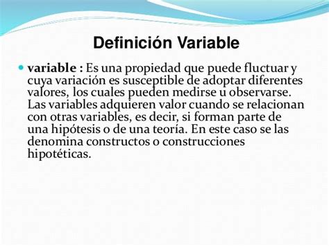 Definición Variable