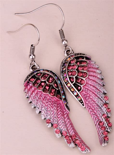 Angel Wings Crystal Earrings 15 Colors Crazy Aunt Karens