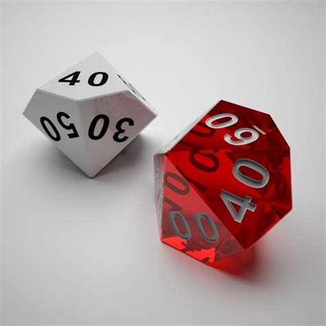 Role Playing Dice Complete Set 3d Prin 3d Model Max Obj 3ds Fbx