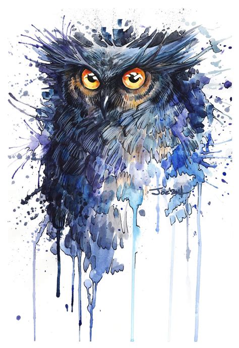 Commission Owl By Sashajoe On Deviantart Owl Artwork Owls Drawing