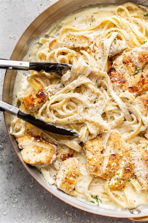 The recipe below is designed for an entire meal. Chicken Fettuccine Alfredo • Salt & Lavender