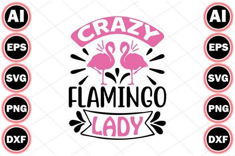 Crazy Flamingo Lady Graphic By Designmaster · Creative Fabrica