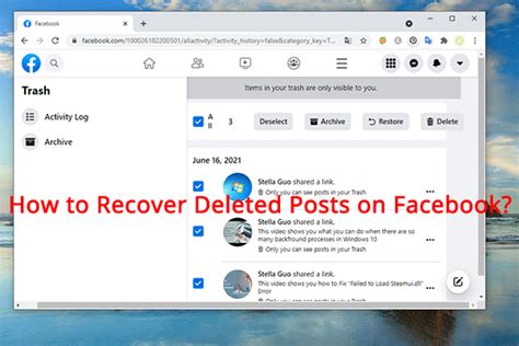 How To Recover Deleted Facebook Posts On Pc And Mobile Device