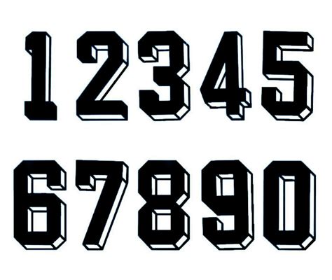 Bold Font Iron On Vinyl Transfer Numbers Football Baseball Jersey