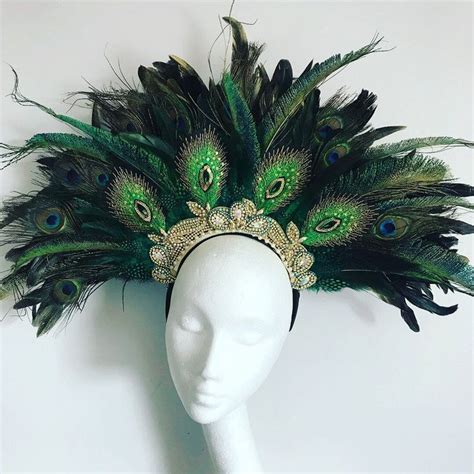 peacock tail peacock feathers carnival headdress feather crown goose feathers malena