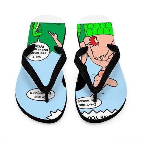 Adam And Eve Blame Game Flip Flops By Cartoonistrich Cafepress