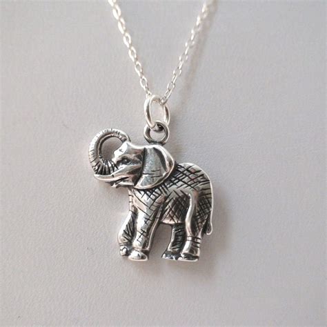 Elephant Charm Necklace 925 Sterling Silver Elephant Zoo Animal