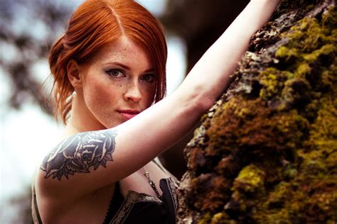 Redhead Freckles Tattoo Annalee Suicide Wallpapers Hd Desktop And