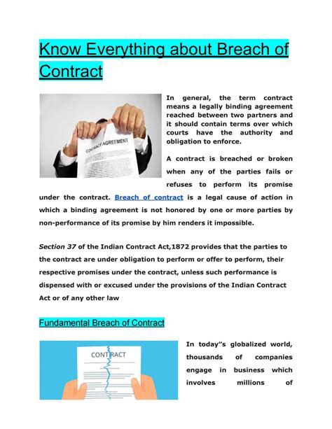 Breach Of Contract And Its Fundamenttal By Lawsearchengine Issuu