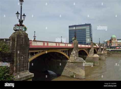 Newport Bridge Across River Usk Newport South Wales Wales United