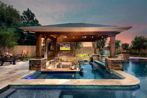 Pool House Designs With Outdoor Kitchen Image To U