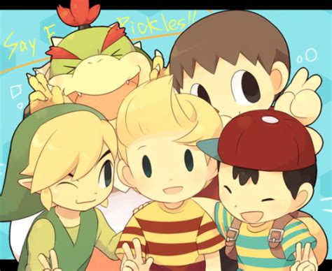 Toon Link Lucas Ness Bowser Jr And Villager
