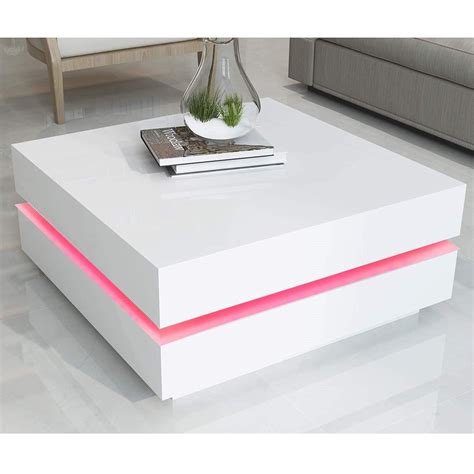 4.3 out of 5 stars. Tiffany White High Gloss Cubic LED Coffee Table | Coffee ...