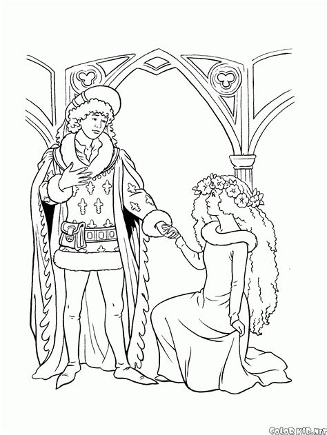 The children will love colouring in the details on this pretty colouring page. Coloring page - Meeting the Prince and Princess