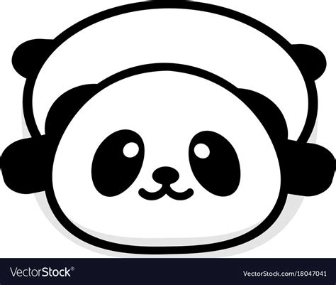 Cute Stout Panda Rest Lying Down Royalty Free Vector Image