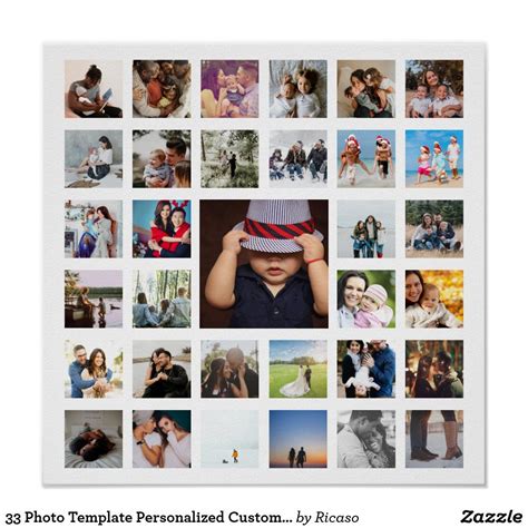 33 Photo Template Personalized Custom Made Collage Poster | Zazzle.com | Personalized custom ...