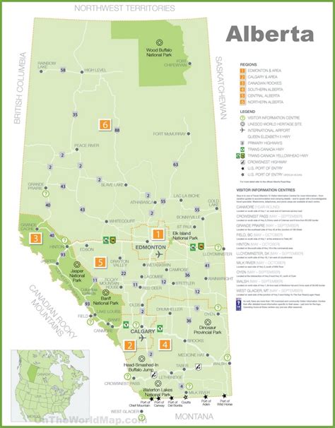 Alberta Tourist Map