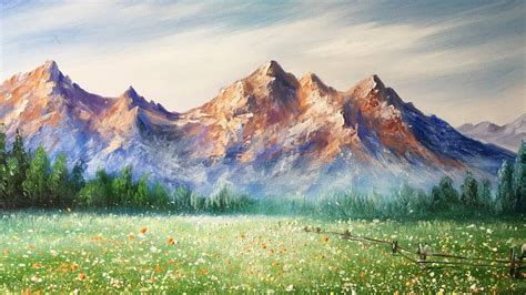 Paint Mountains With Acrylic Paints Lesson 2 Youtube