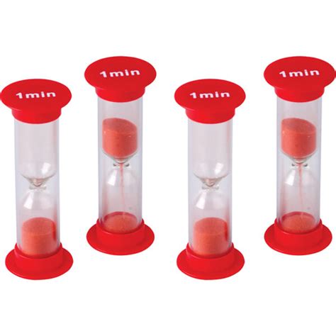 1 Minute Sand Timers Mini Pack Of 4 Funtastic Learning Toys