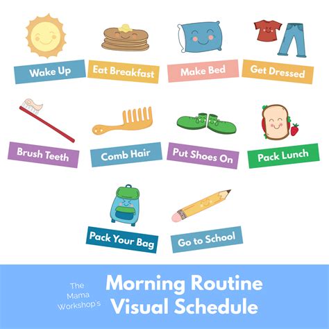 Morning Routine Visual Schedule Cards The Mama Workshop Schedule