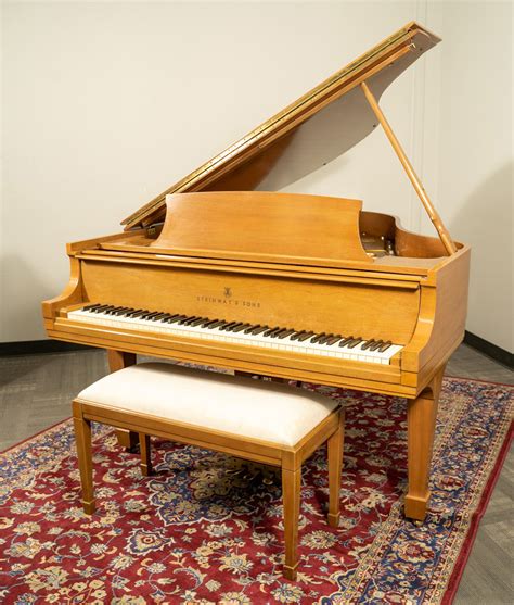 Steinway And Sons 57 Model M Grand Piano Or Satin Oak