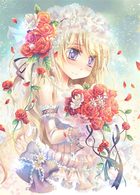Fancy Anime Wedding Dress Wallpaper Cô Gái Phim Hoạt