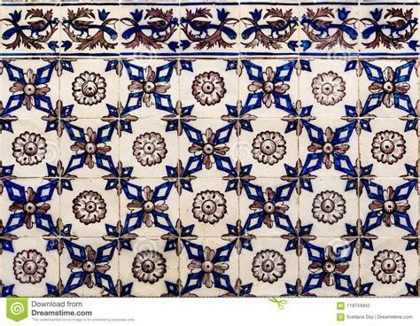 Traditional Ornate Portuguese Azulejo Tiles Stock Photo Image Of