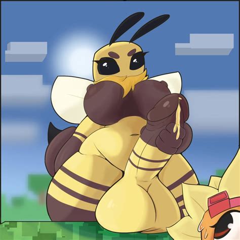 Rule 34 1futa Antennae Balls Bee Bee Minecraft Black Eyes Breasts Cumming Honey Edit Flower