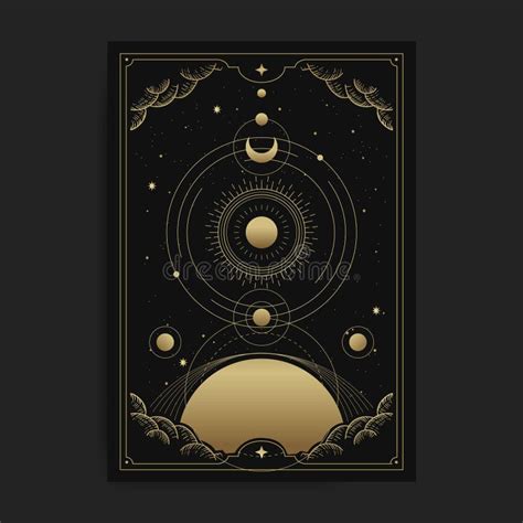 Solar System With Illustration Of The Sacred Geometry Of Planets Stock