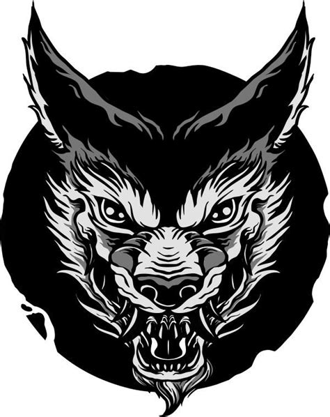 Image Printed Angry Wolf Graphic Design Vector Print Images Angry