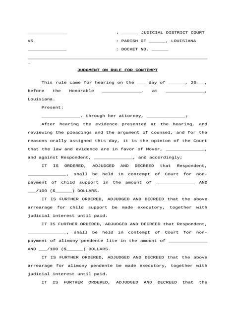 Louisiana Contempt Form Fill Out And Sign Printable Pdf Template
