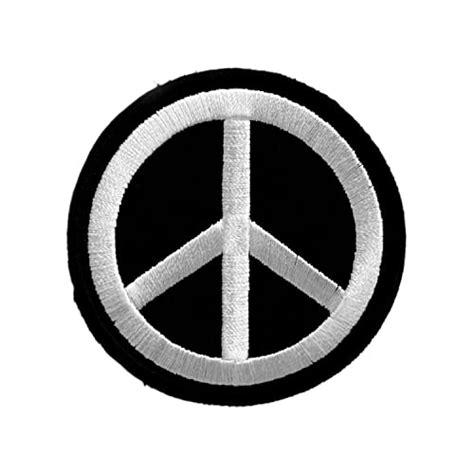 Black Peace Symbol Iron On Patch Uk Toys And Games