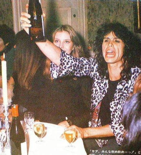 Bebe Buell With Steven In London~ Oct 1976 Here He Is Toasting