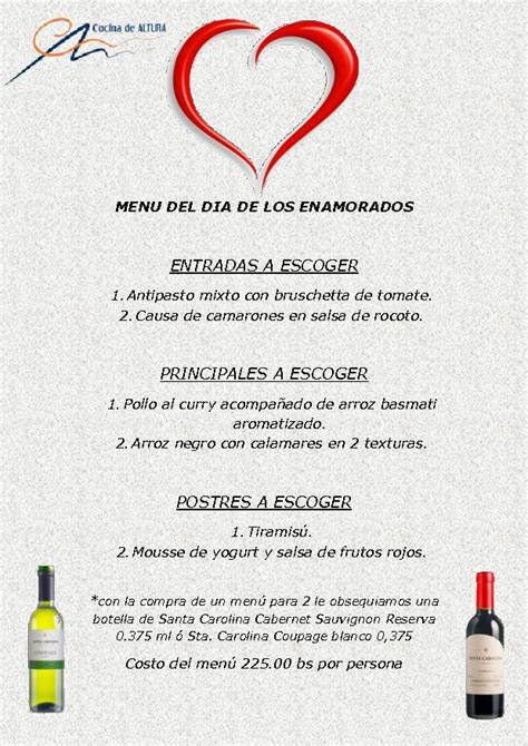 Un beso de 10 segundos, transmite millones de bacterias. Cocina De Altura: Menú del Día de los Enamorados